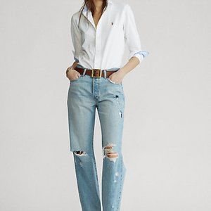 Polo Ralph Lauren Knit Cotton Oxford Shirt - White - XS